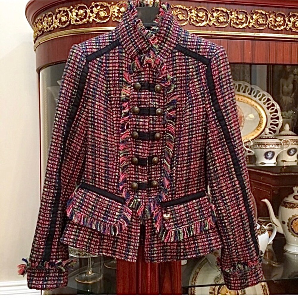 DEPTWomen Military Style Fringe Jacket Blazer XS